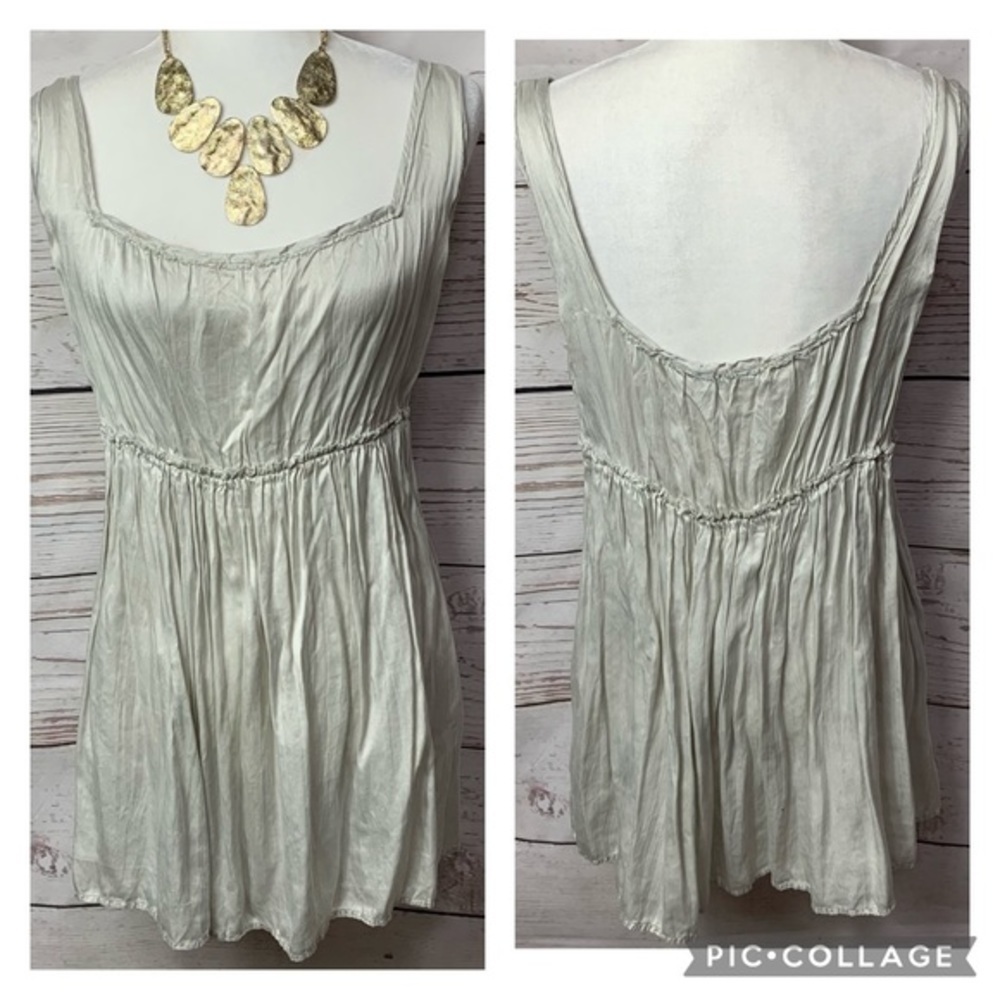 WHBM Pleated Waist Babydoll Tank